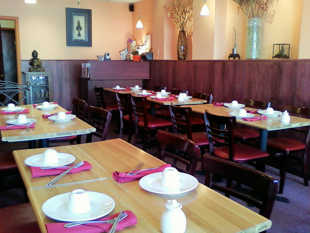 Clean commercial dining space